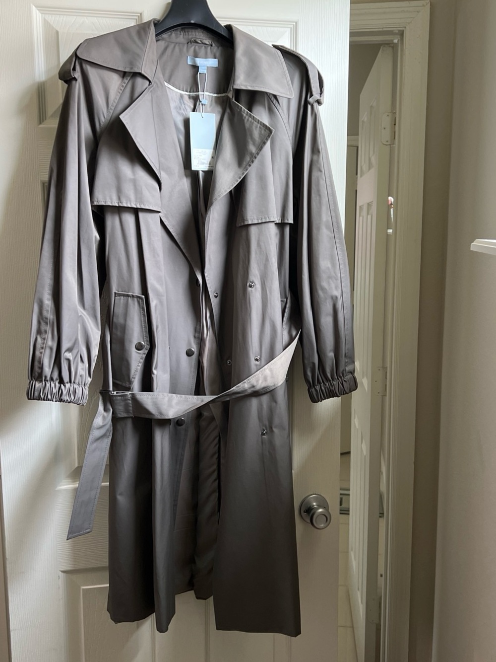 ANTONIO MELANI Taupe Trench Coat with Belt